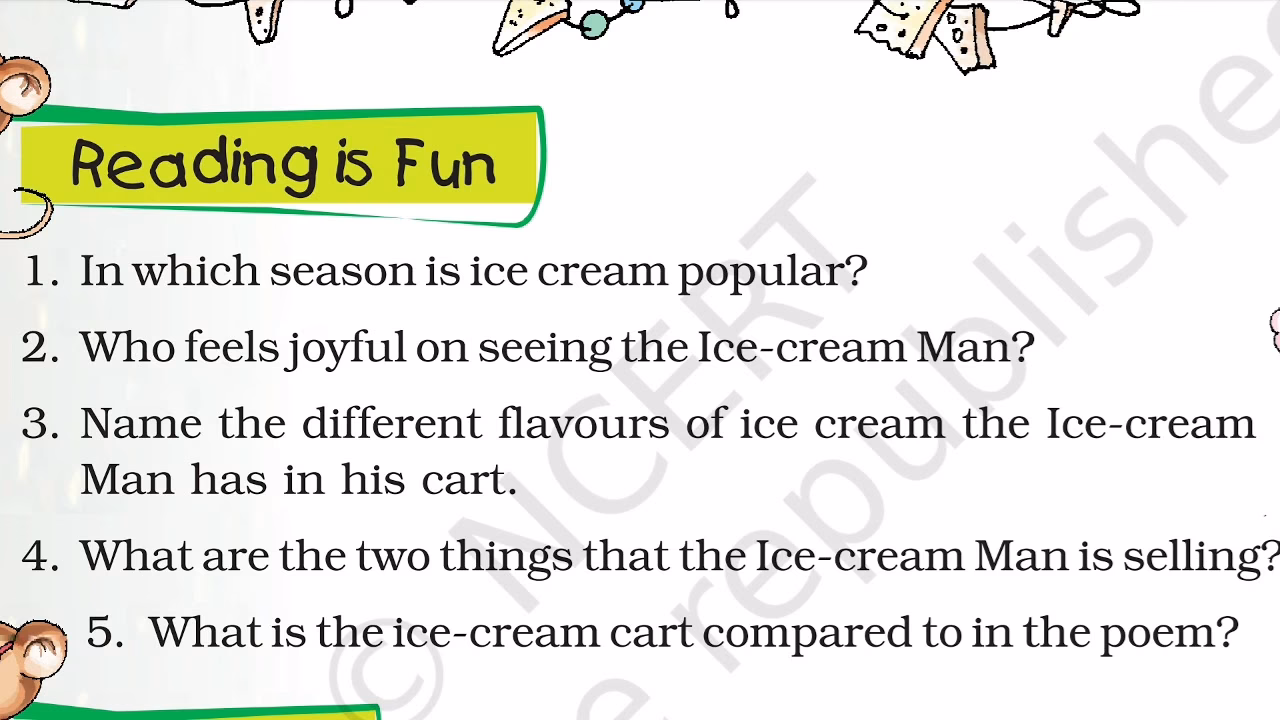 How to get Ice Cream Man Wonderful waste NCERT answers?