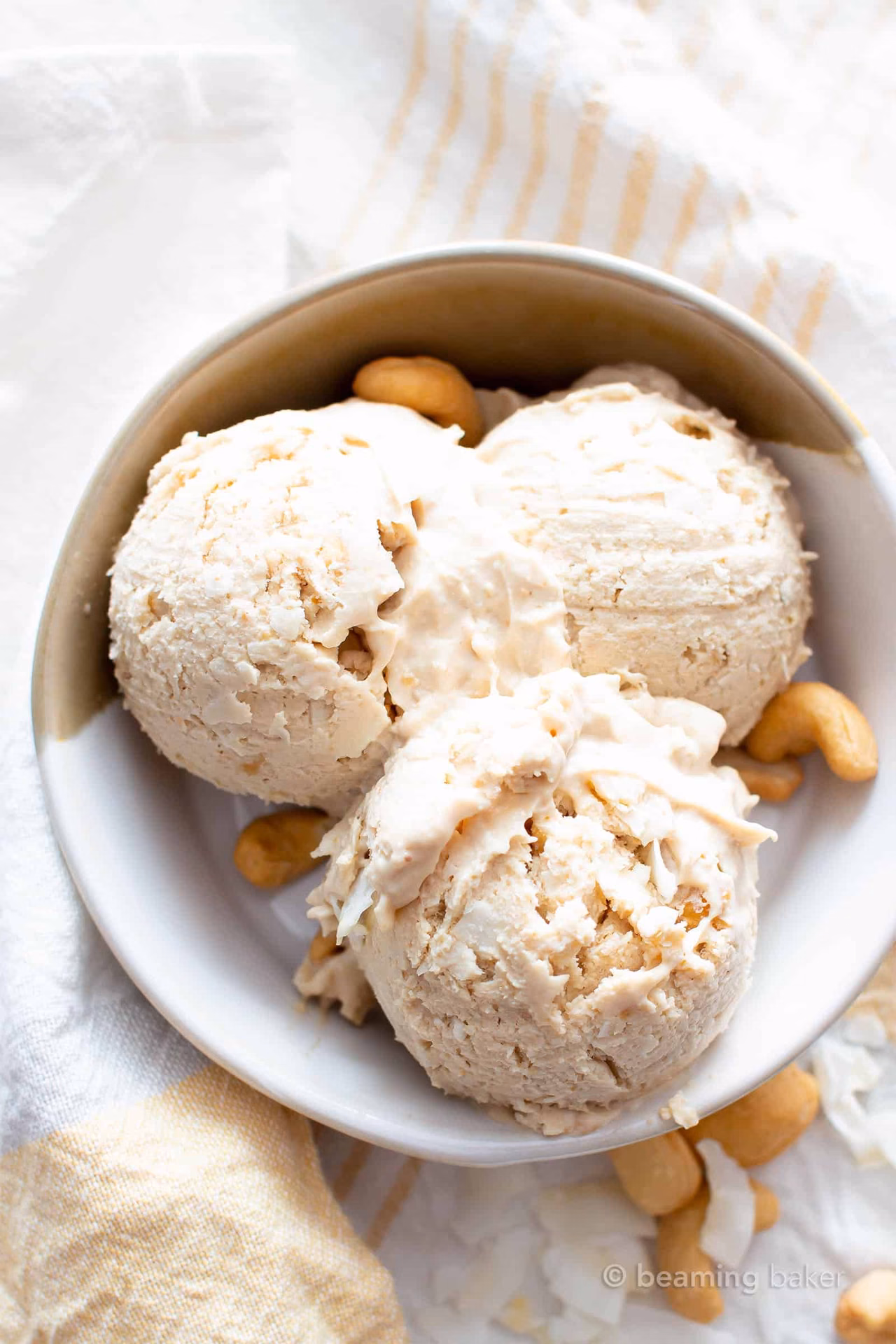 How do you sweeten cashew ice cream?