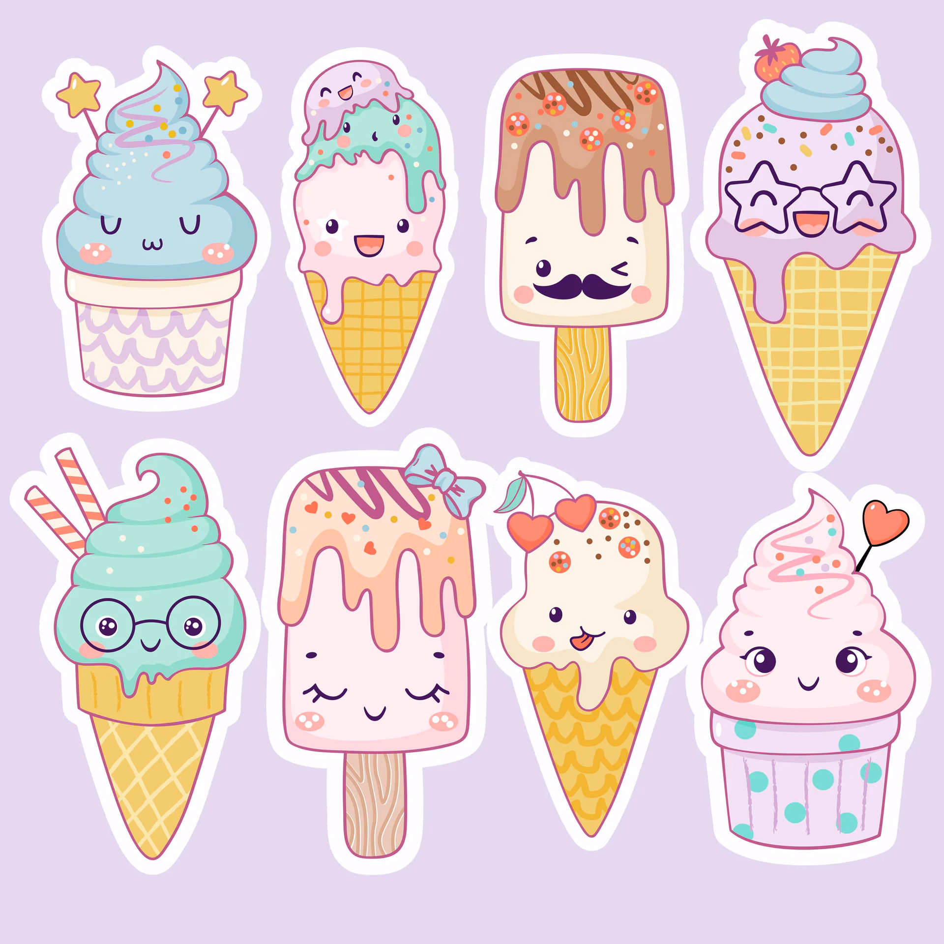 What does a kawaii ice cream cone look like?
