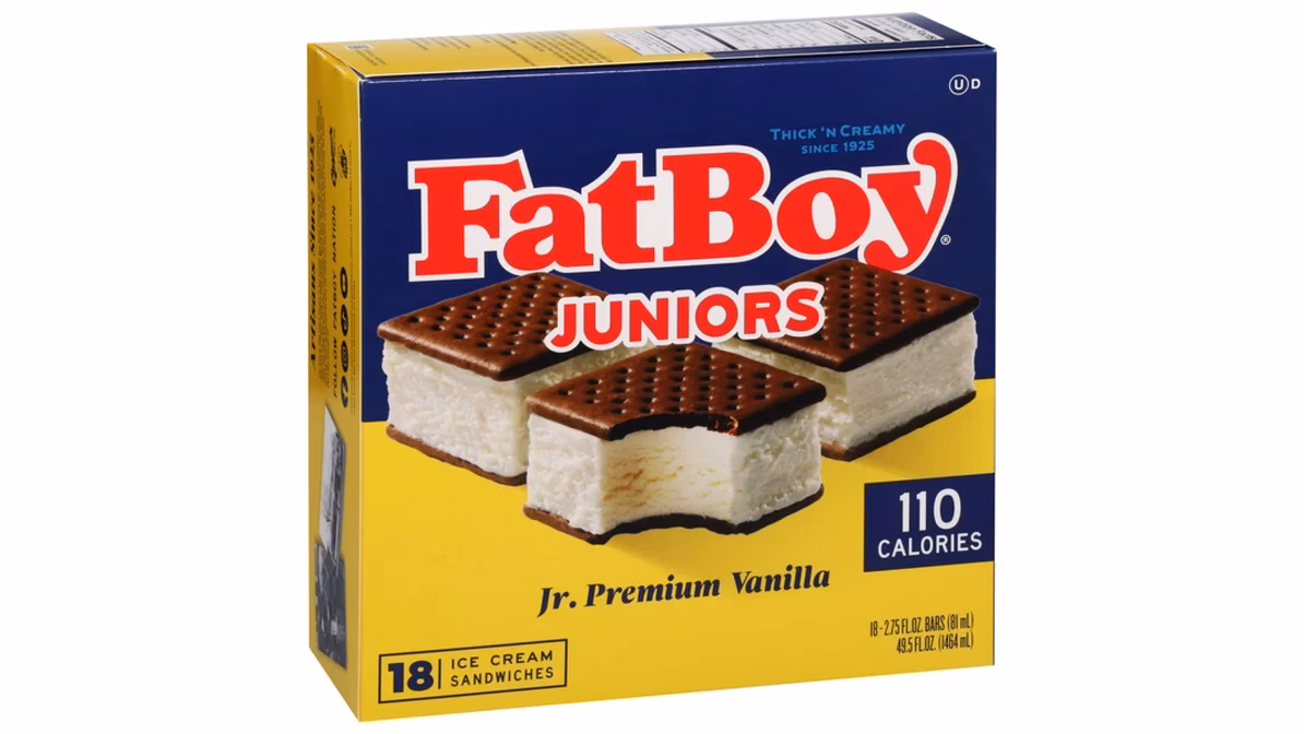 How many calories are in a Fatboy Ice Cream Sandwich?