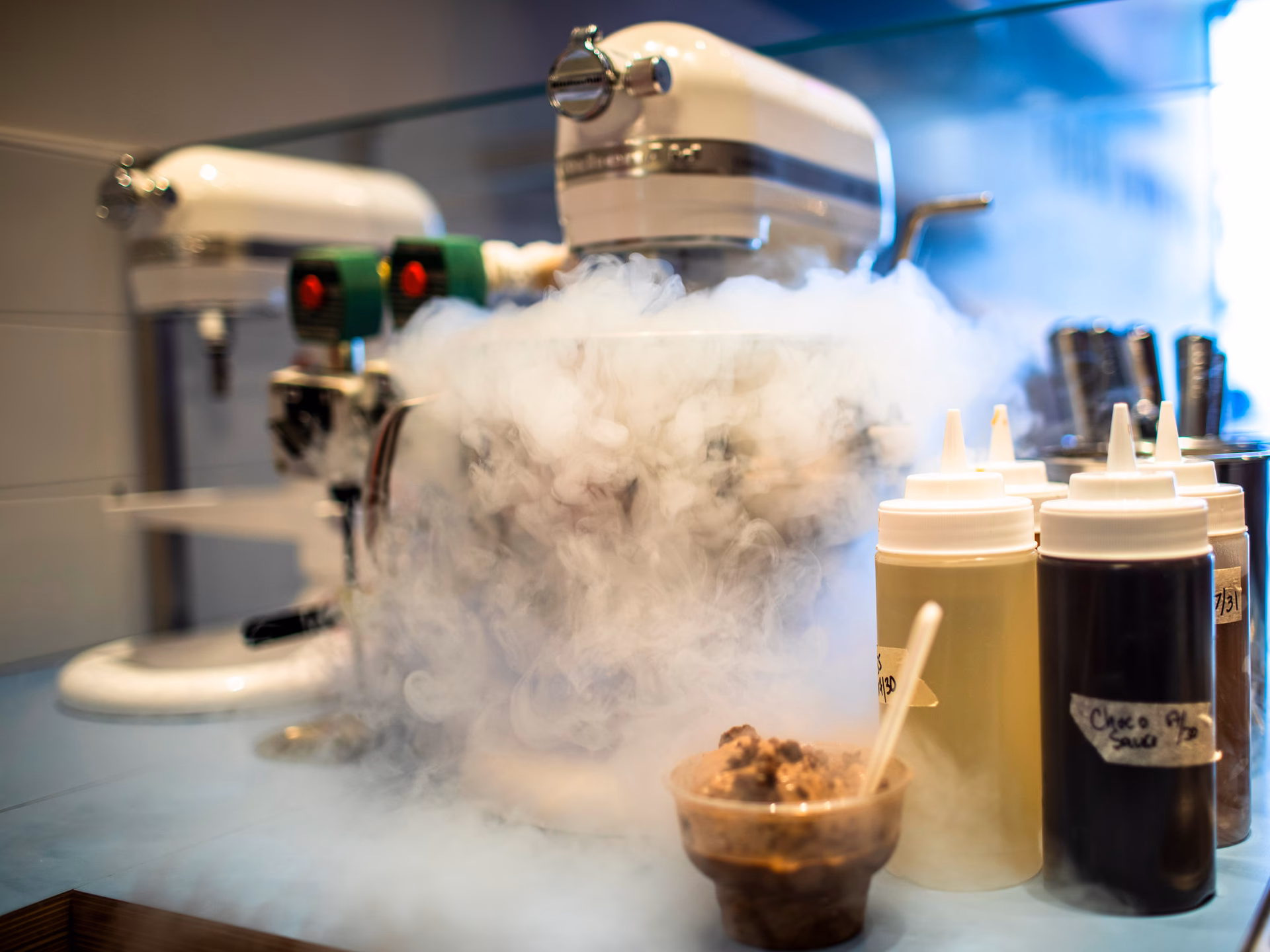 How many helium supported ice cream balloons?