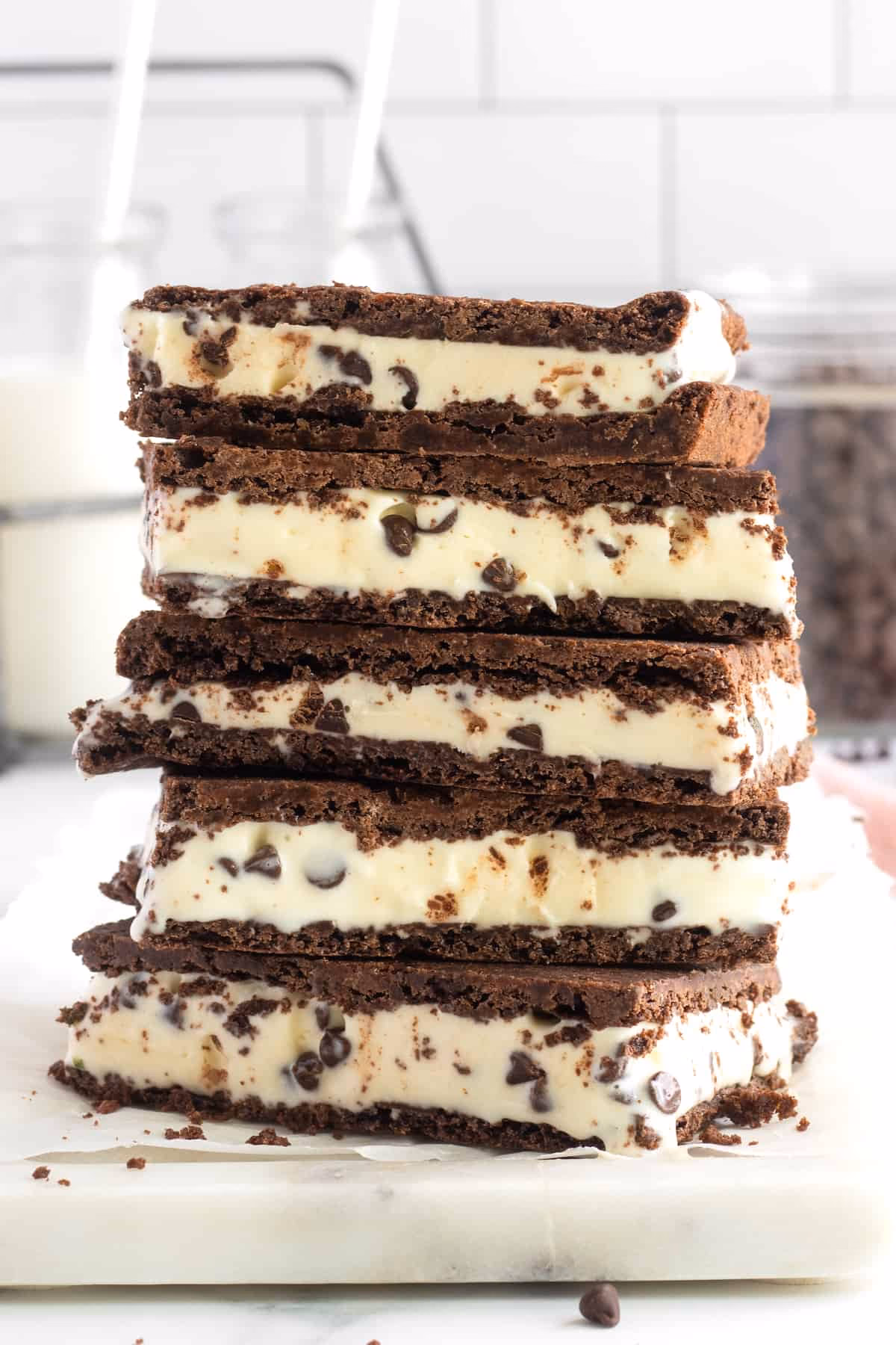 How do you make chocolate ice cream sandwiches?