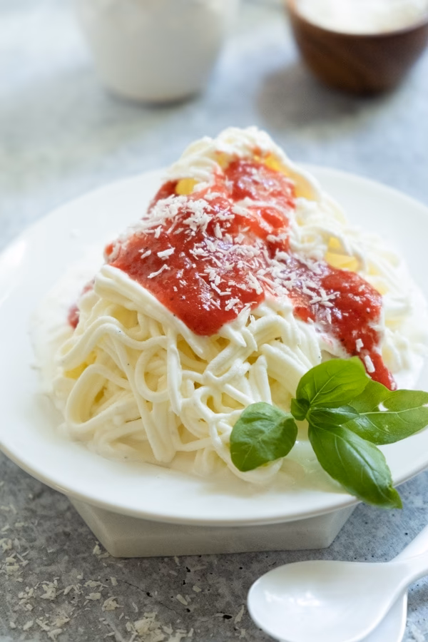 How do you make spaghetti ice cream in Germany?