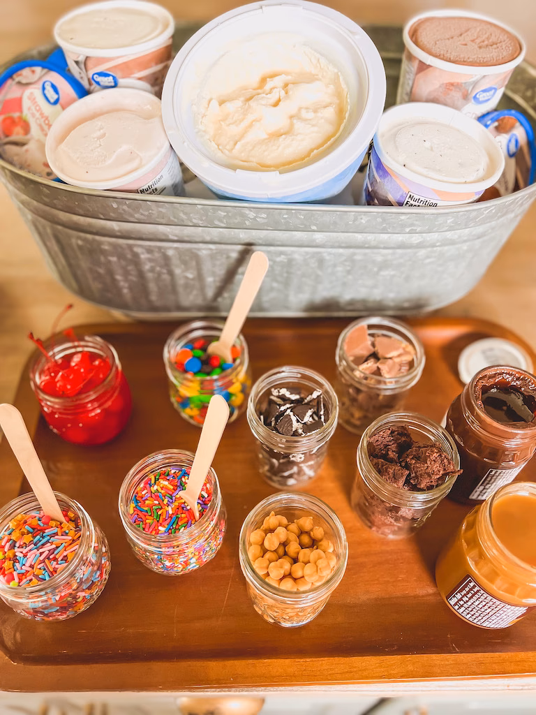 How to serve ice cream buffet style?