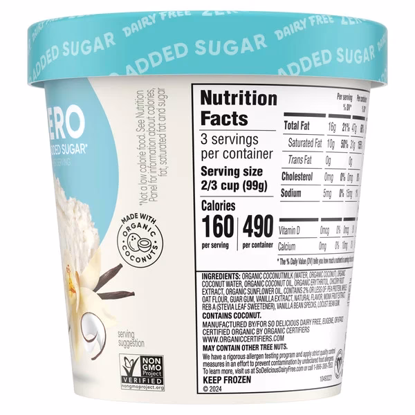 How many calories are in coconut milk or cream?