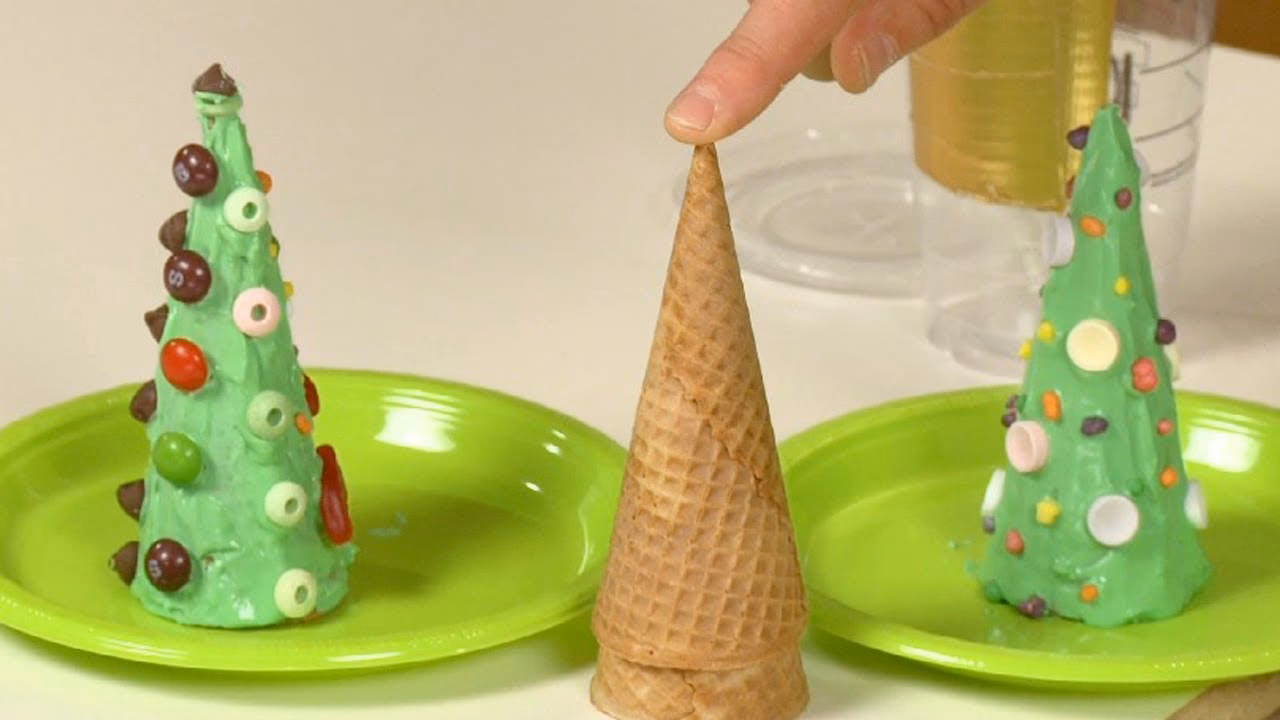 How do you decorate a Christmas tree with ice cream cones?