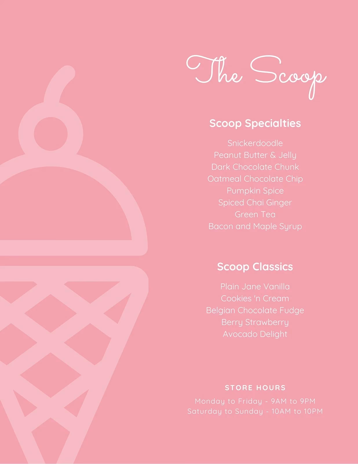 Where can I find free ice cream menu templates?