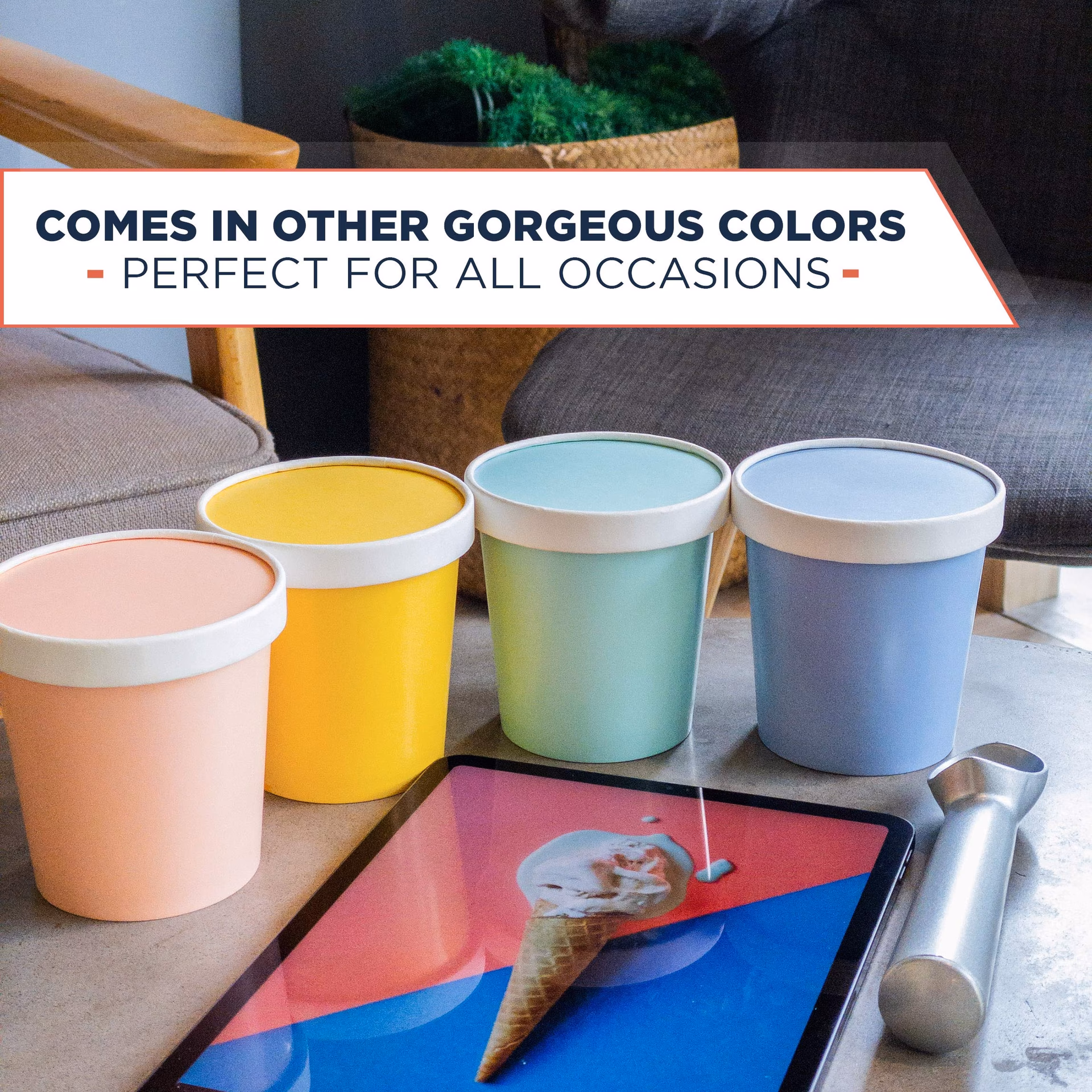 How many ice cream containers are there?