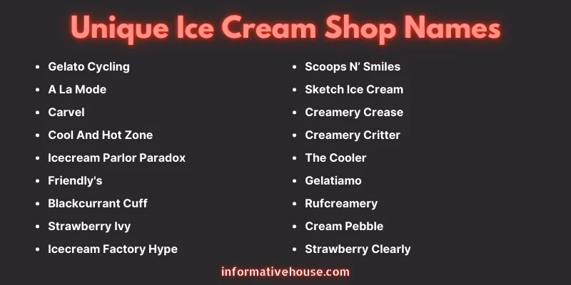 How many ice cream shop name ideas are there?