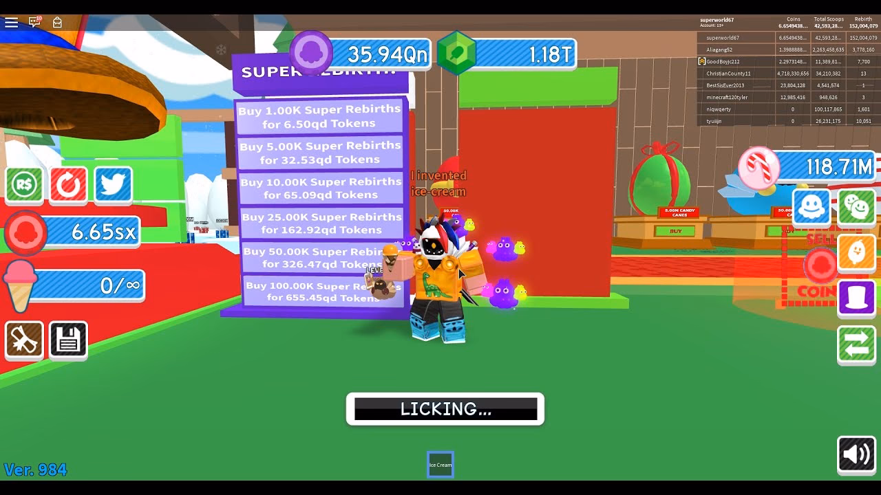 What are rebirths in ice cream simulator?