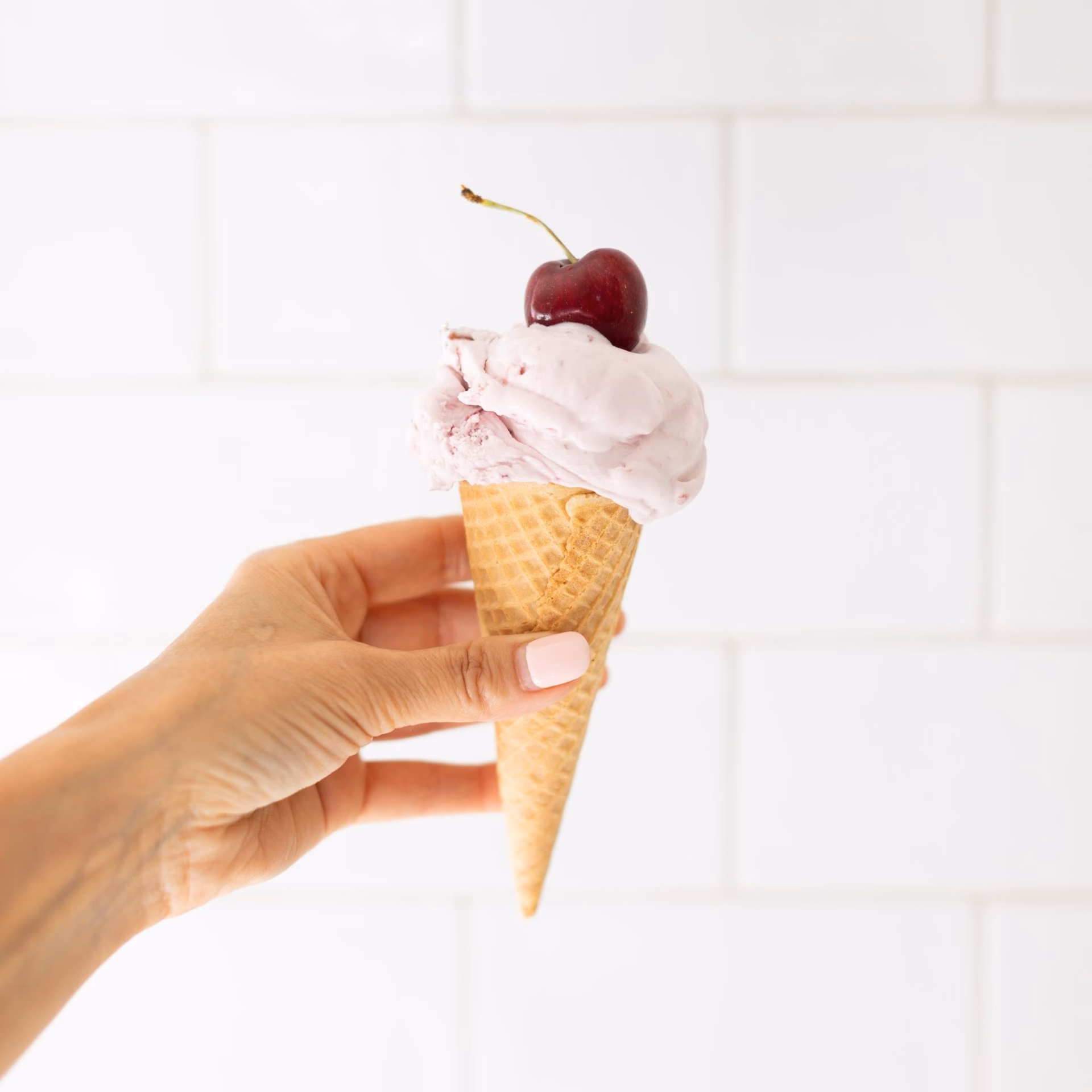 What color ice cream goes with cherries?