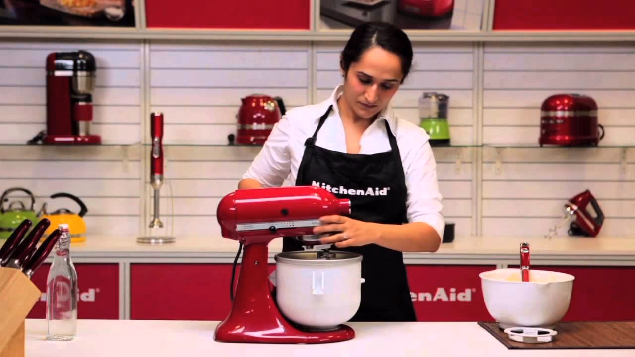 How do you make ice cream with a KitchenAid mixer?