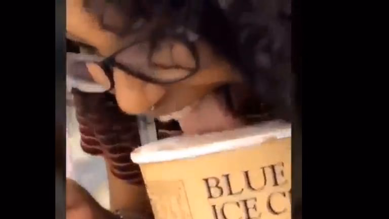 Could a woman licking a tub of Blue Bell 'Tin Roof' ice cream face 20 years behind bars?
