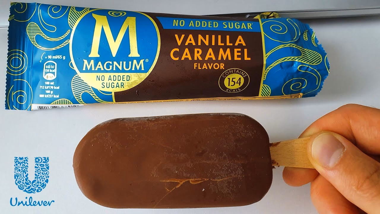 How many carbs are in Magnum mini double caramel ice cream?