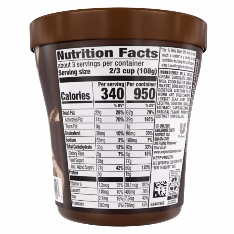 How many kilojoules in Magnum Ice Cream classic?