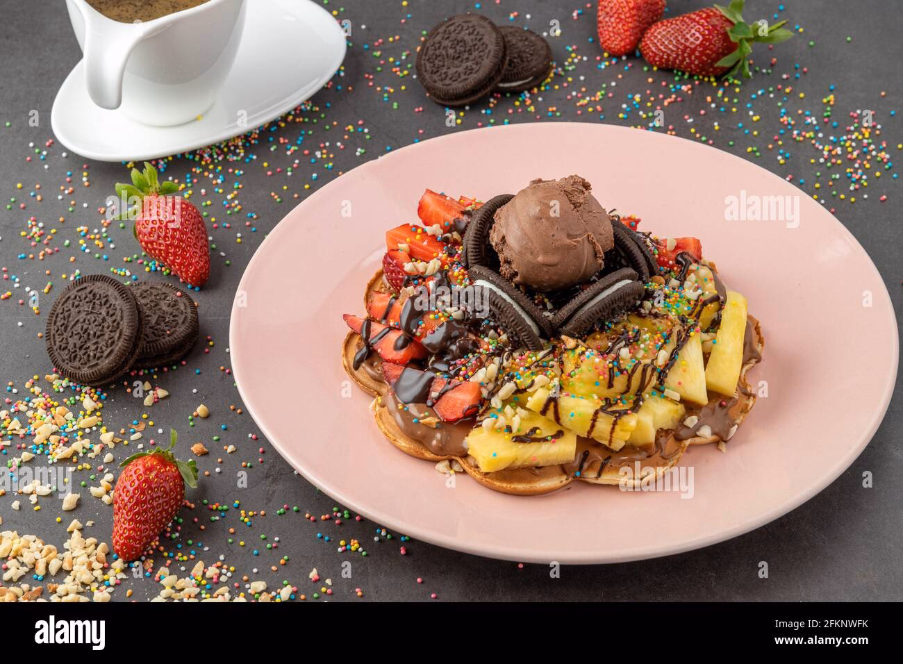 What is ice cream & waffles?