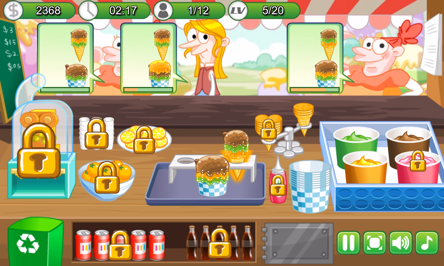 How do you play ice cream bar online for free?