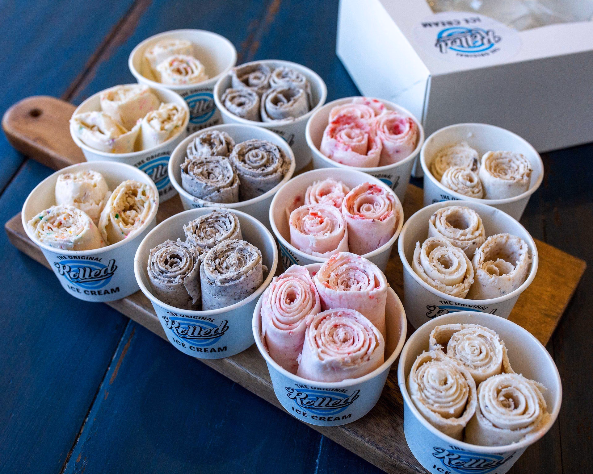 Where does rolled ice cream originate?