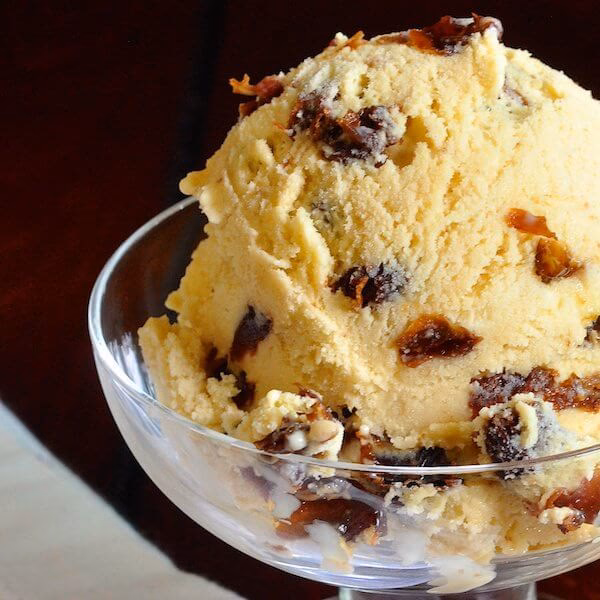 What is rum soaked raisins ice cream?