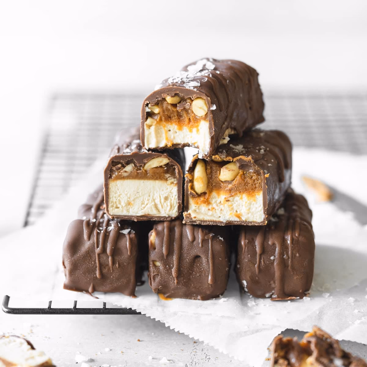 What kind of ice cream is in a Snickers bar?