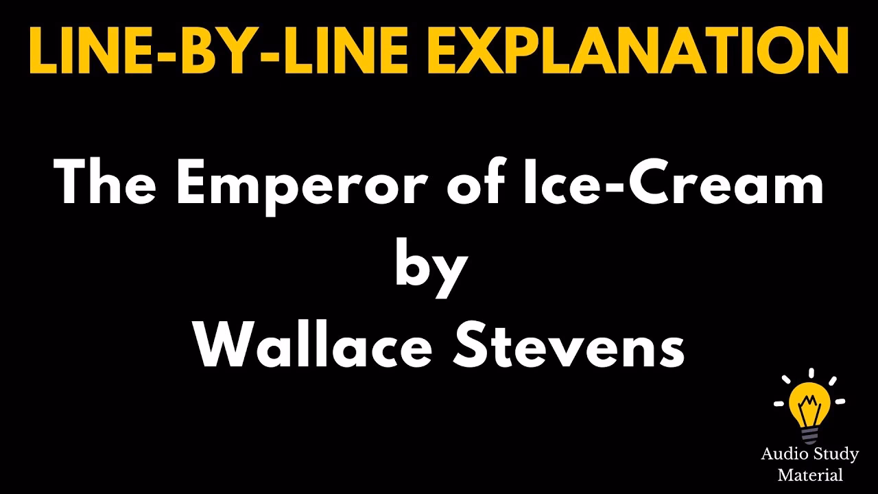 What does the emperor of ice-cream say about human existence?