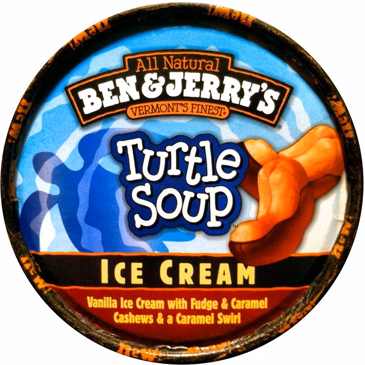 What are the main ingredients in Turtle ice cream?