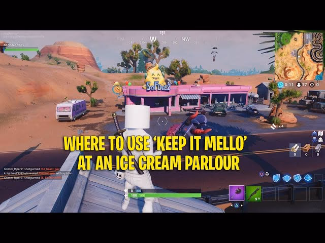 Where is the ice cream parlour?