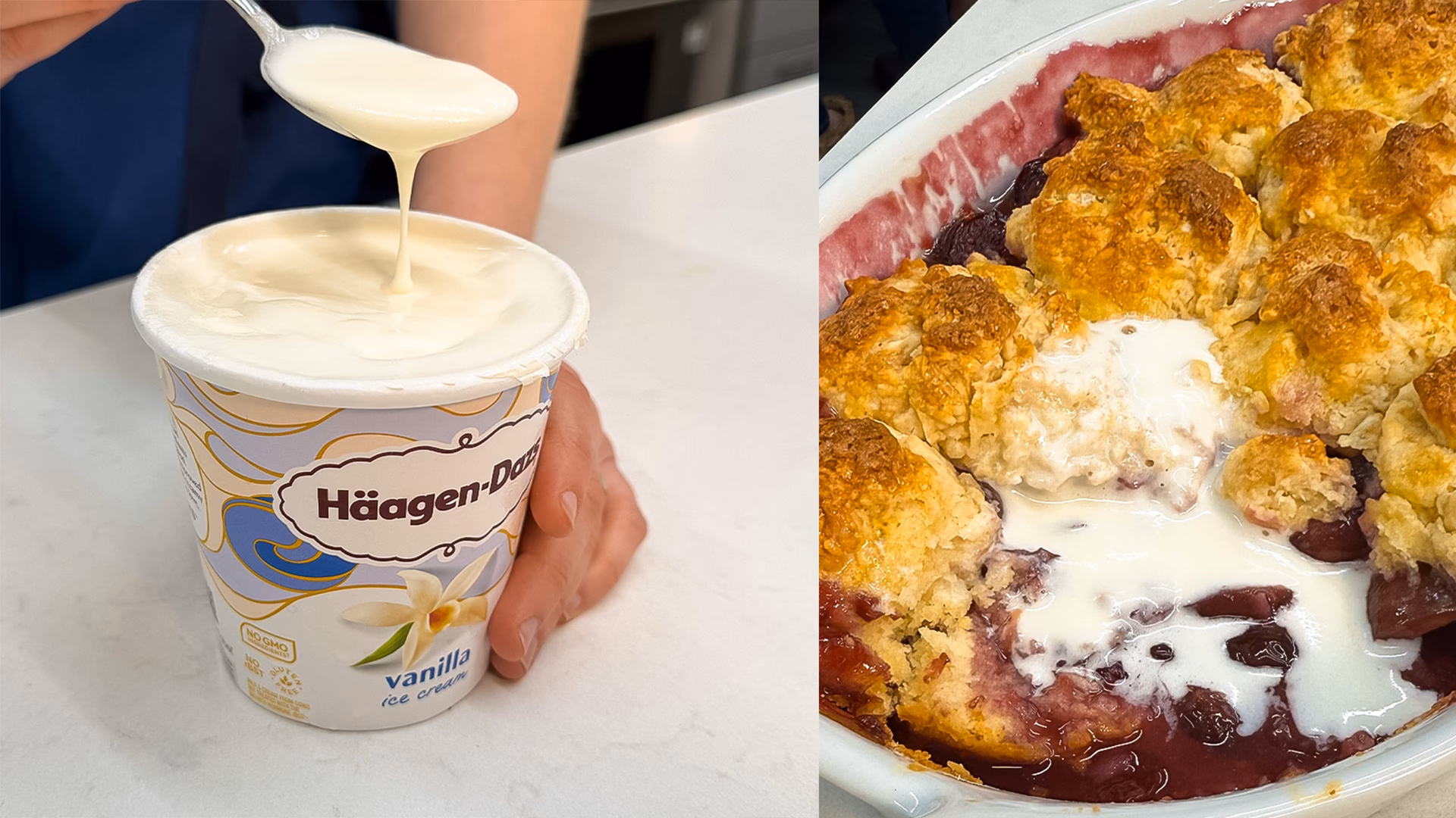 What ice cream do you put on a melted cake?